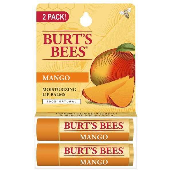 Burt's Bees Mango Lip Balms 2 (0.15 oz.) tubes in blister box