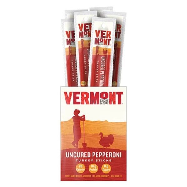 Vermont Smoke & Cure Uncured Pepperoni Turkey Sticks 24 (1 oz.) sticks per box