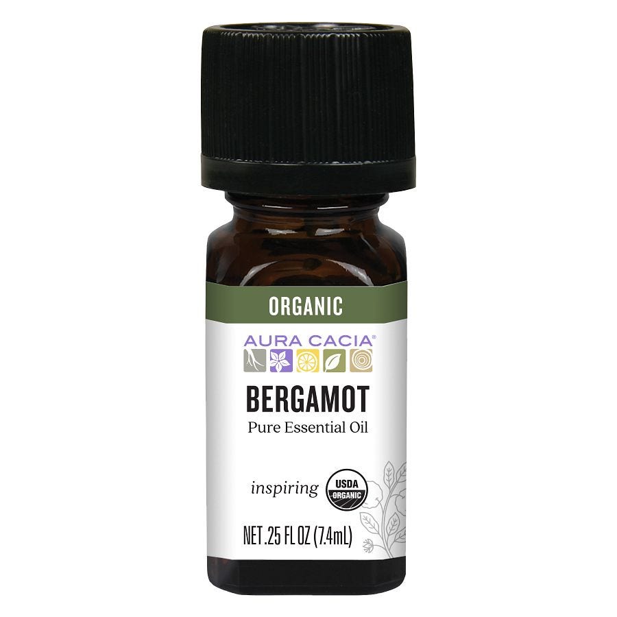 Aura Cacia Organic Bergamot Essential Oil, 0.25 oz.