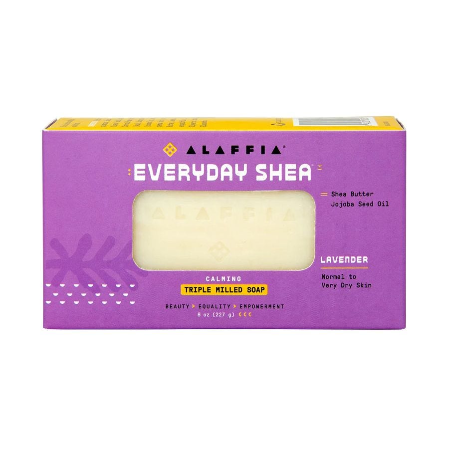 Alaffia Lavender Everyday Shea Bar Soap 8 oz.