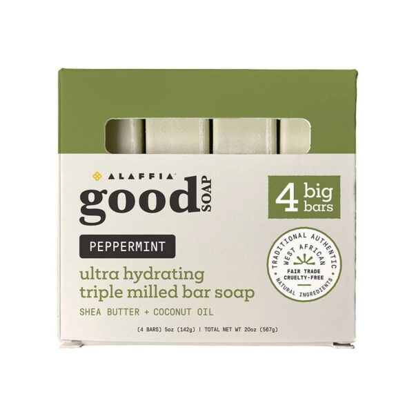 Alaffia Peppermint Good Soap Bar Soap 4 (5 oz.) pack