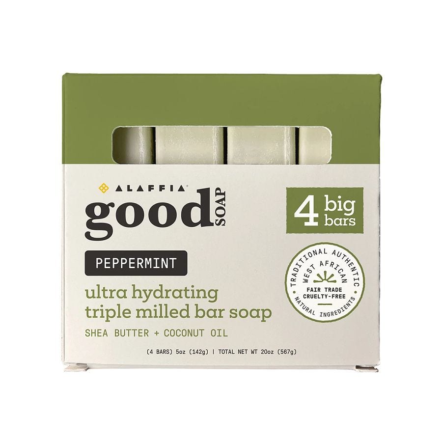 Alaffia Peppermint Good Soap Bar Soap 4 (5 oz.) pack