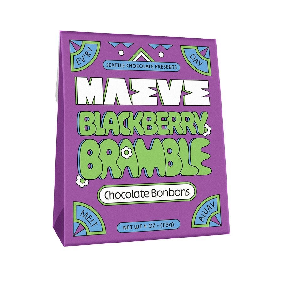 Maeve by Seattle Chocolate Blackberry Bramble Dark Chocolate Bonbons 4 oz.