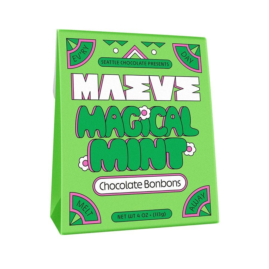 Maeve by Seattle Chocolate Magical Mint Milk Chocolate Bonbons 4 oz.