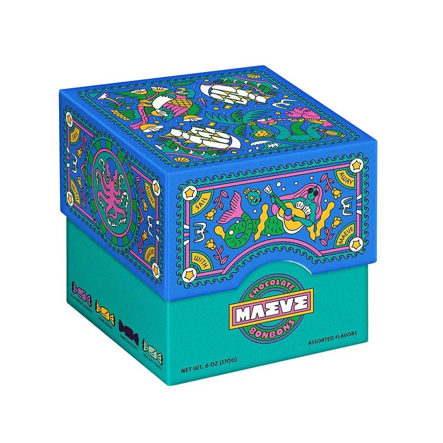 Maeve by Seattle Chocolate Sail Away Chocolate Bonbons Gift Box 6 oz.
