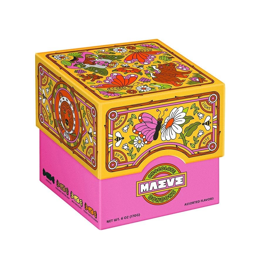 Maeve by Seattle Chocolate Sun's Light Chocolate Bonbons Gift Box 6 oz.