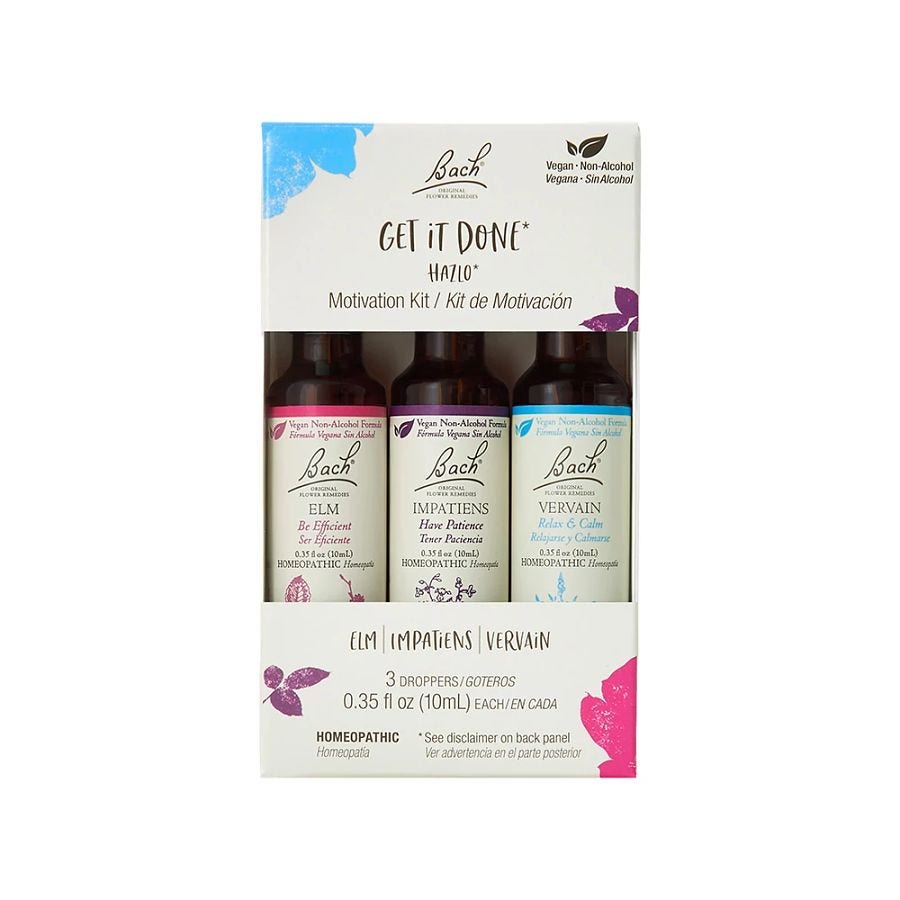 Bach Flower Remedies Get It Done Motivation Non-Alcohol Flower Essence Kit
