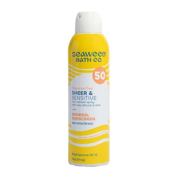 Seaweed Bath Co. Fragrance-Free Sheer Mineral Sensitive Sunscreen Spray SPF 50 6 fl. oz.