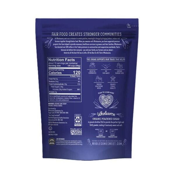 Wholesome Sweeteners Organic Powdered Sugar 16 oz. - Image 2