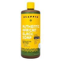 Alaffia Authentic African Black Soap Eucalyptus Tea Tree All-In-One Soap 32 fl oz