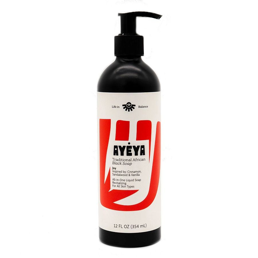Ayeya Joy All-in-One Liquid Traditional African Black Soap 12 fl. oz.