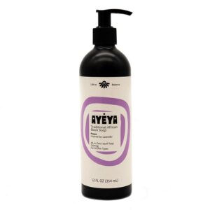 Ayeya Peace All-in-One Liquid Traditional African Black Soap 12 fl. oz.