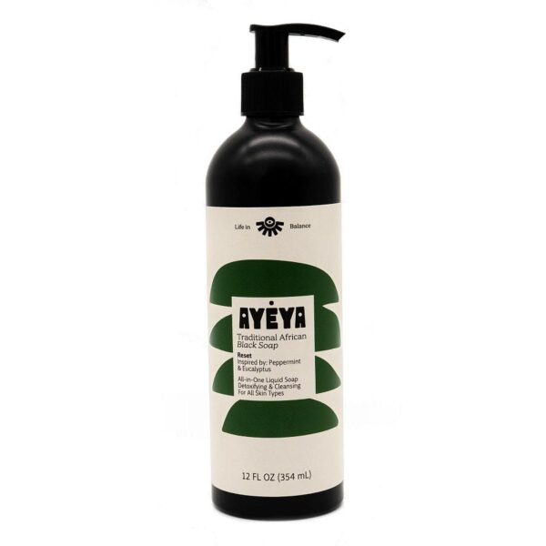 Ayeya Reset All-in-One Liquid Traditional African Black Soap 12 fl. oz.