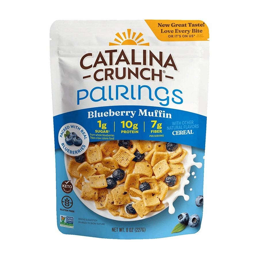 Catalina Crunch Blueberry Muffin Keto Friendly Cereal 8 oz.