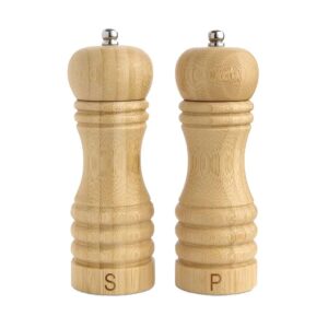 Harold Import Co. 6" Bamboo Salt and Peppermill with Ceramic Grinder Set of 2