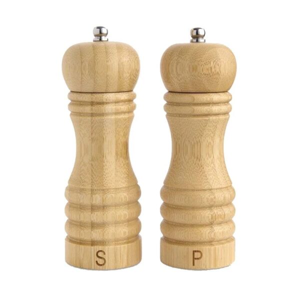 Harold Import Co. 6" Bamboo Salt and Peppermill with Ceramic Grinder Set of 2