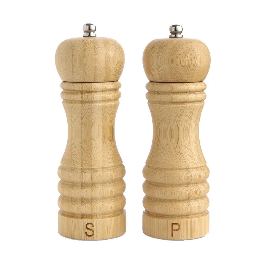 Harold Import Co. 6" Bamboo Salt and Peppermill with Ceramic Grinder Set of 2
