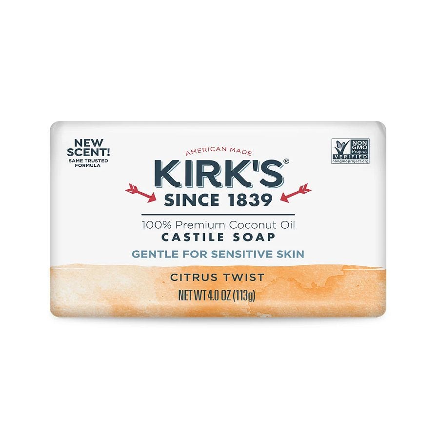 Kirk's Citrus Twist Coco Castile Bar Soap 4 oz.