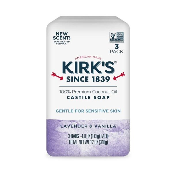 Kirk's Lavender & Vanilla Coco Castile Bar Soap 3 (4 oz.) pack