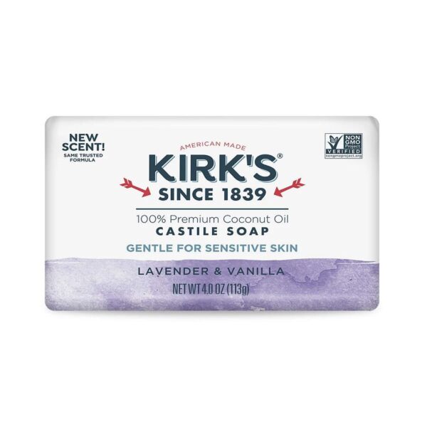 Kirk's Lavender & Vanilla Coco Castile Bar Soap 4 oz.