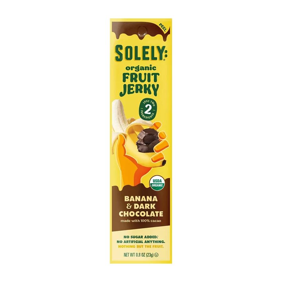 Solely Organic Banana & Chocolate Fruit Jerky 0.8 oz.