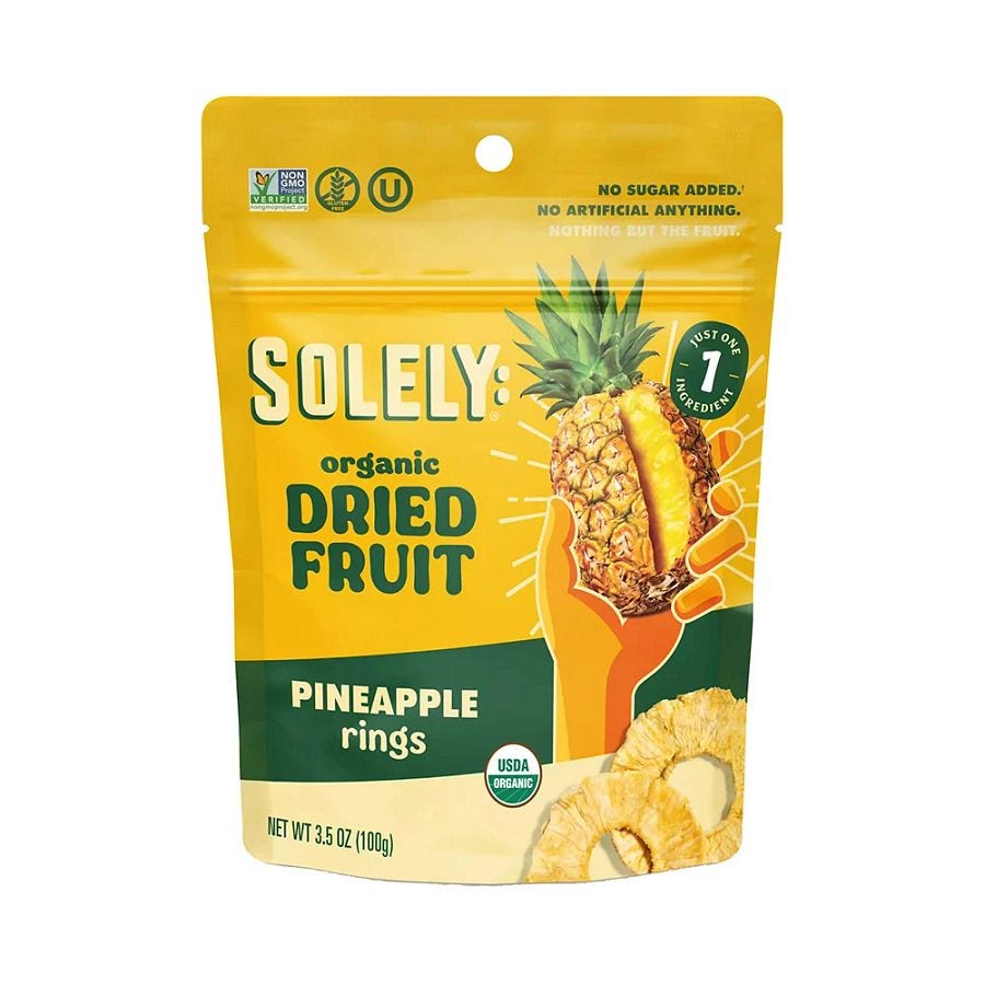 Solely Organic Dried Pineapple Rings 3.5 oz.