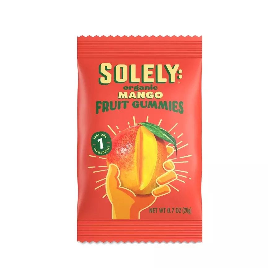 Solely Organic Mango Fruit Gummies 0.7 oz.