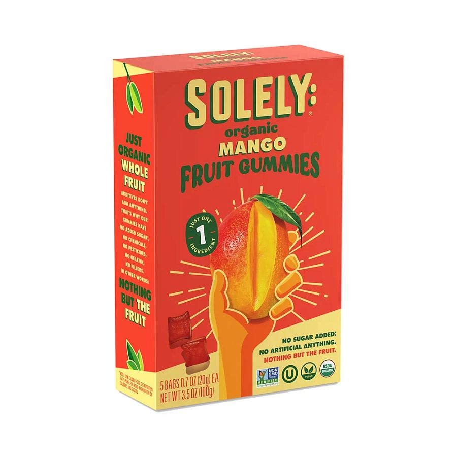 Solely Organic Mango Fruit Gummies 5 (0.7 oz.) pouches