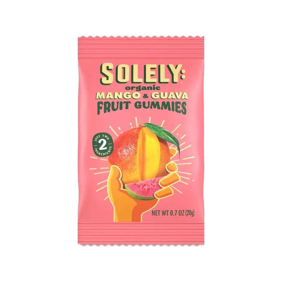 Solely Organic Mango & Guava Fruit Gummies 0.7 oz.