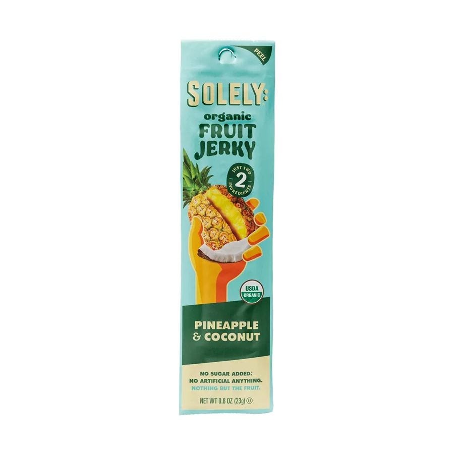 Solely Organic Pineapple & Coconut Fruit Jerky 0.8 oz.