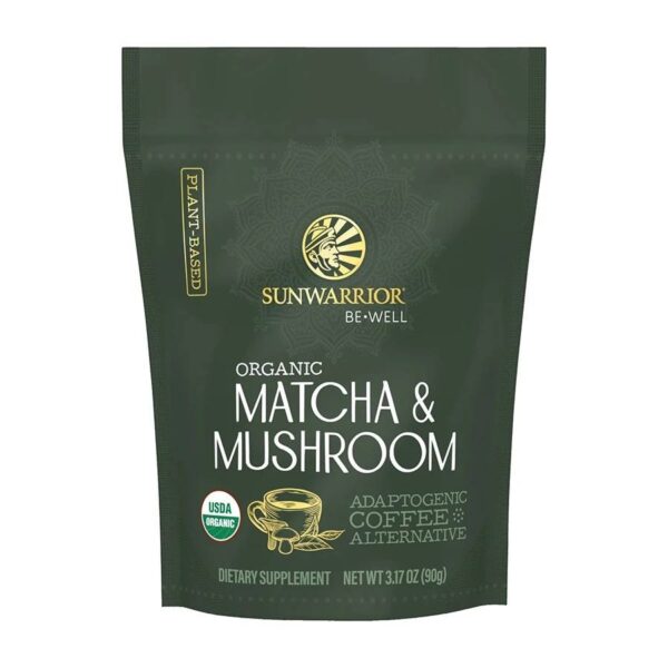 Sunwarrior Organic Matcha & Mushroom Powder 3.17 oz.