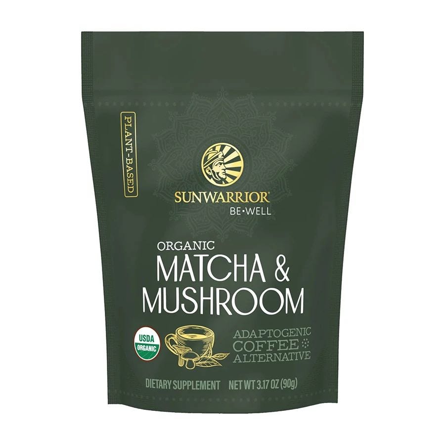 Sunwarrior Organic Matcha & Mushroom Powder 3.17 oz.