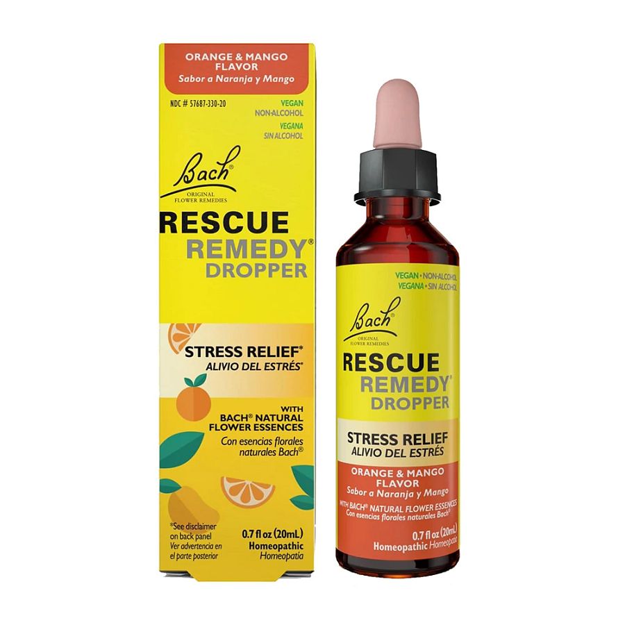Bach Flower Remedies Orange & Mango Rescue Remedy 0.7 fl. oz.