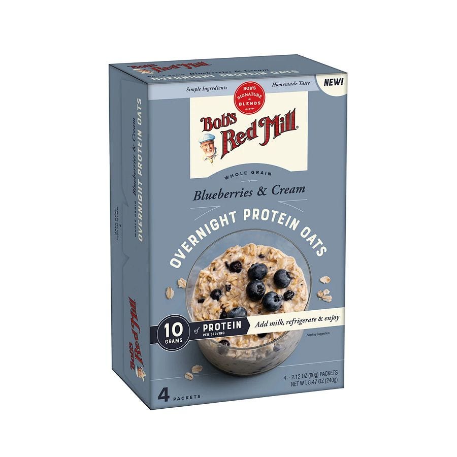 Bob's Red Mill Blueberries & Cream Overnight Protein Oats 4 (2.12 oz.) packets