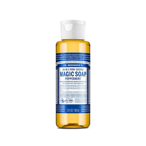 Dr. Bronner's 18-in-1 Pure Castile Peppermint Magic Soap 3.4 fl. oz.