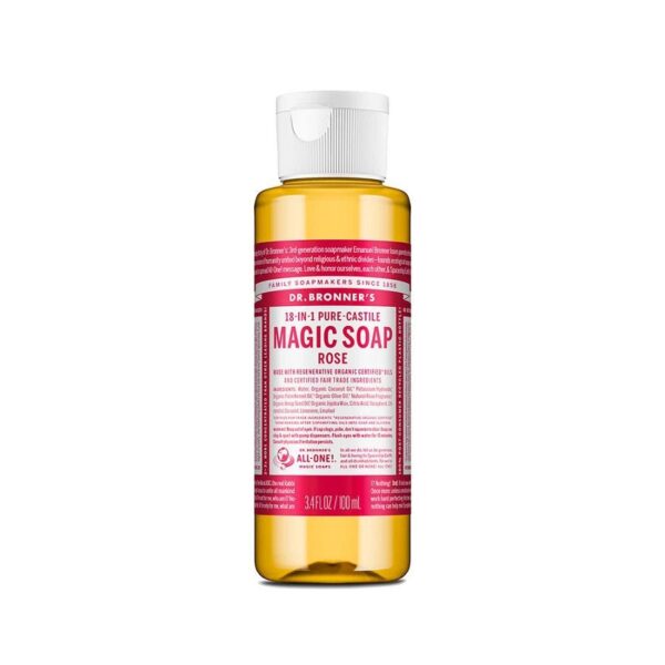 Dr. Bronner's 18-in-1 Pure Castile Rose Magic Soap 3.4 fl. oz.
