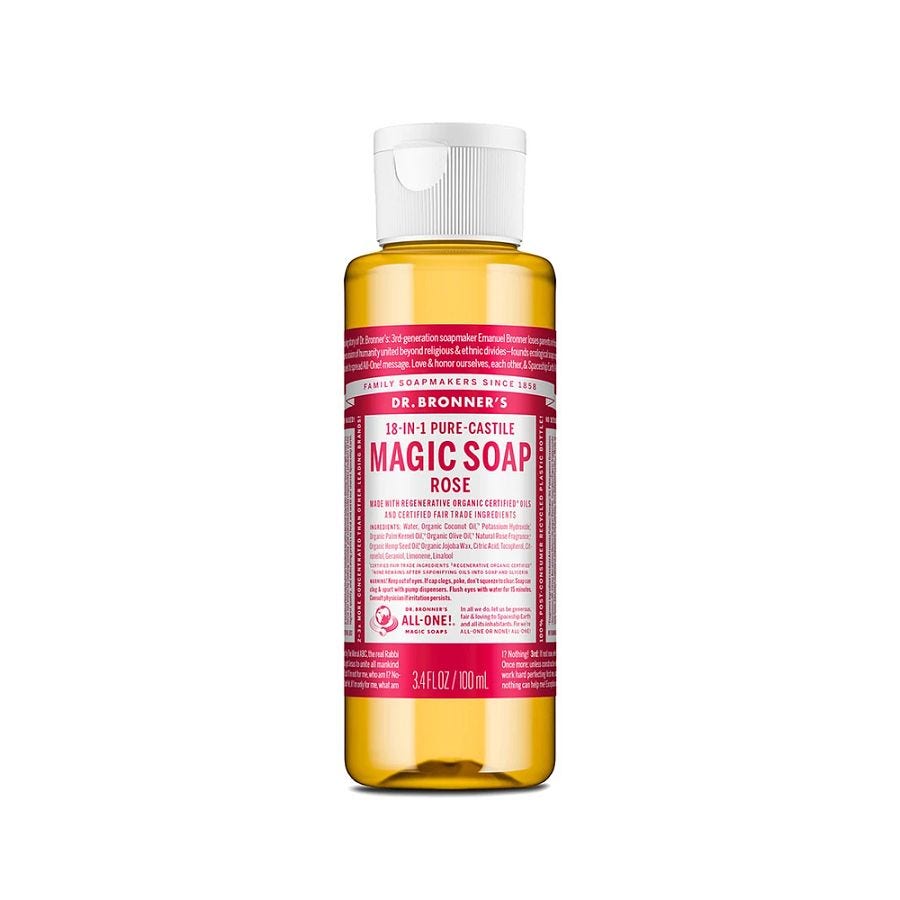 Dr. Bronner's 18-in-1 Pure Castile Rose Magic Soap 3.4 fl. oz.