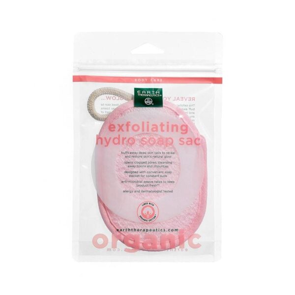 Earth Therapeutics Organic Cotton Pink Exfoliating Hydro Soap Sac