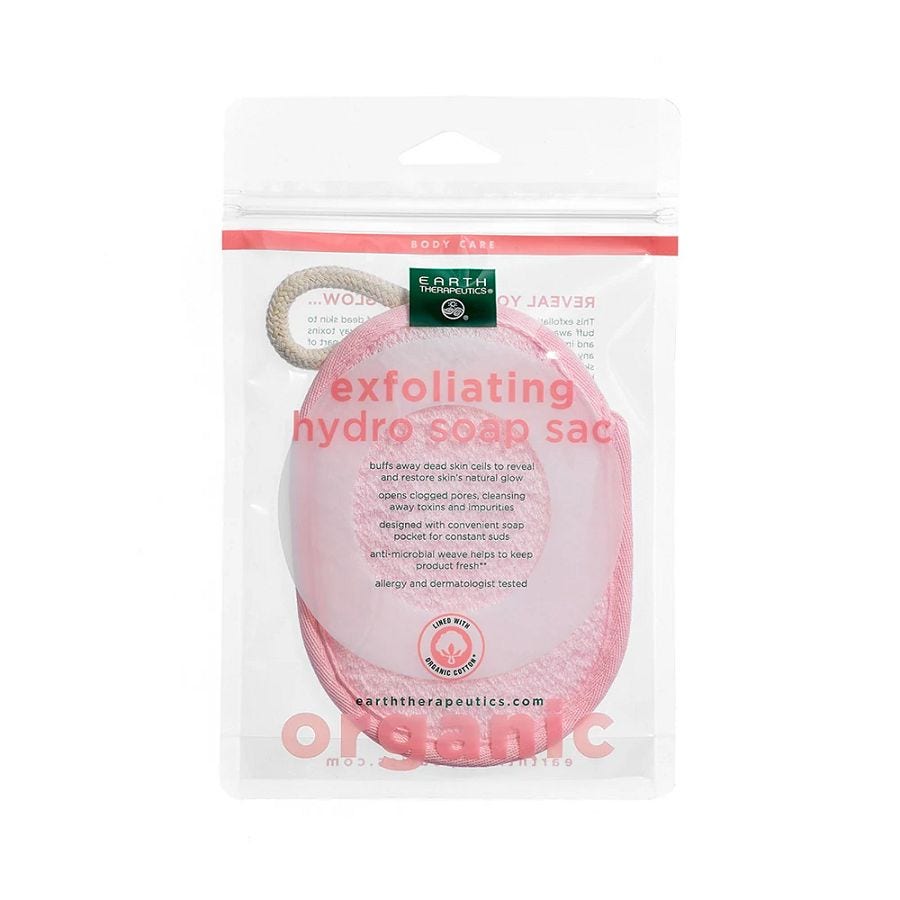 Earth Therapeutics Organic Cotton Pink Exfoliating Hydro Soap Sac