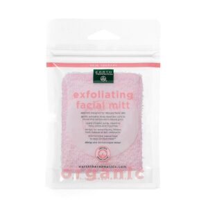 Earth Therapeutics Organic Cotton Pink Facial Mitt