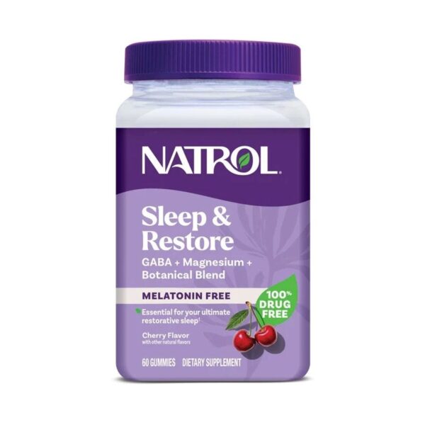 Natrol Cherry Melatonin-Free Sleep & Restore Gummies 60 count