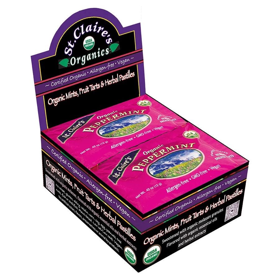 St. Claire's Organics Peppermints 12 (0.5 oz.) pocket pouches