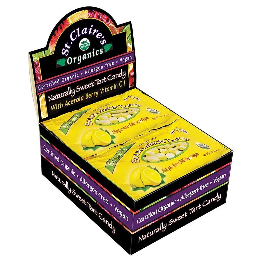 St. Claire's Organics Sour Lemon Fruit Tarts 12 (0.5 oz.) pocket pouches