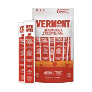 Vermont Smoke & Cure Uncured Pepperoni Turkey 6 (1 oz.) sticks per resealable bag