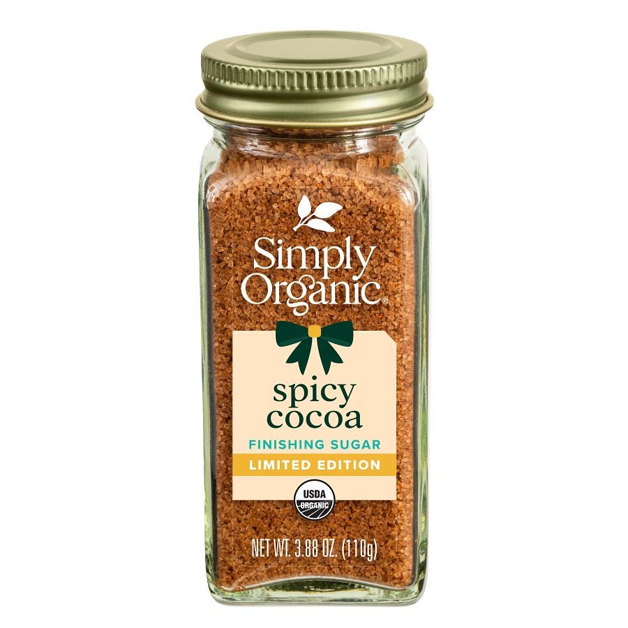 Simply Organic Spicy Cocoa Finishing Sugar 3.88 oz.