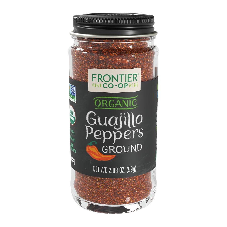 Frontier Co-op Guajillo Peppers, Ground, Organic 2.08 oz.
