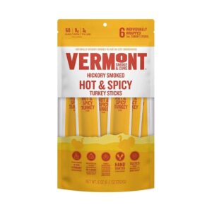 Vermont Smoke & Cure Hot & Spicy Turkey Meat Sticks 6 count
