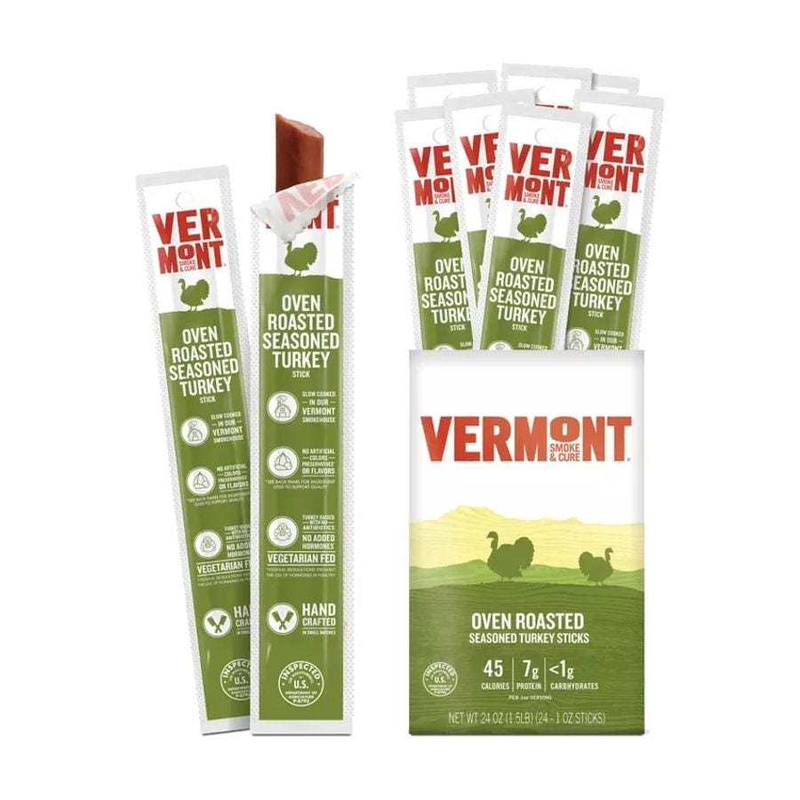 Vermont Smoke & Cure Oven Roasted Turkey Meat Sticks 24 (1 oz.) sticks per box