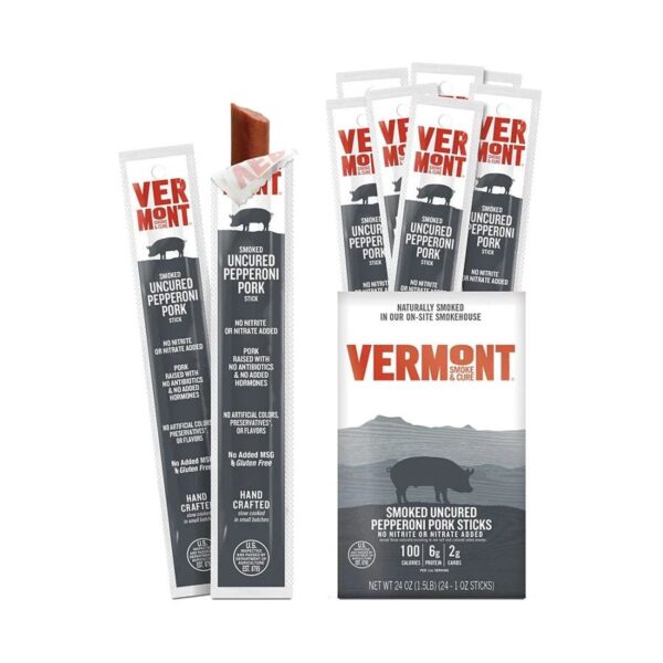 Vermont Smoke & Cure Smoked Pork Pepperoni Meat Sticks 24 (1 oz.) sticks per box
