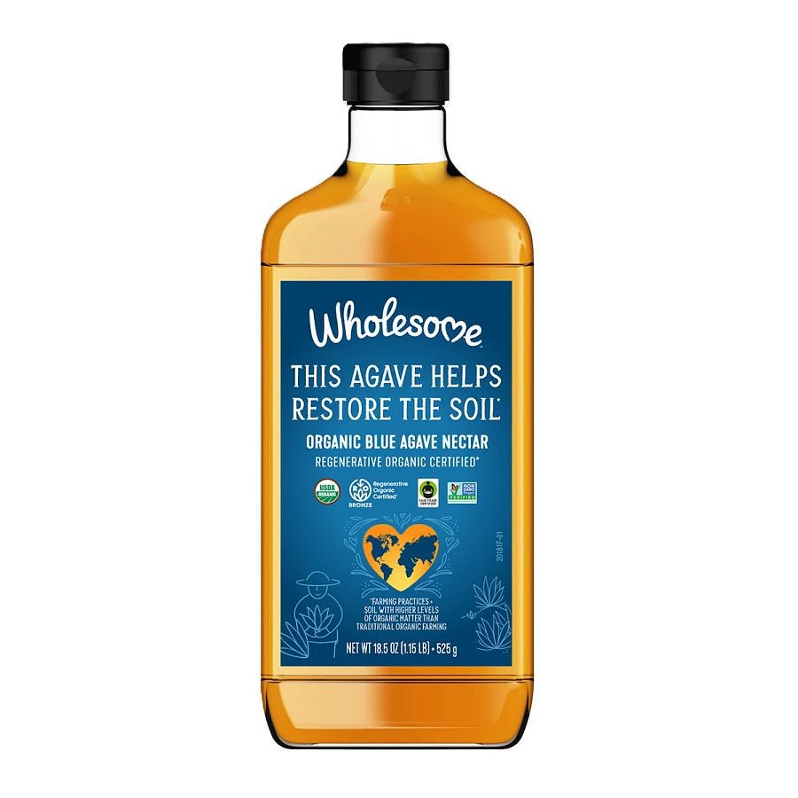 Wholesome Sweeteners Regenerative Organic Certified Blue Agave Nectar 18.5 oz.